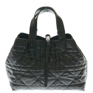 Christian Dior Cannage Toujours Handbag Black Calfskin